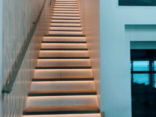 inside house, staircase lighted steps