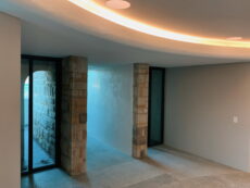 circular ceiling lighting for an entrance