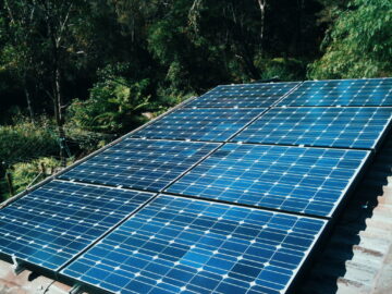 8 solar panels on roof