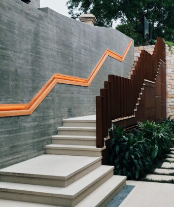 Staircase lighting Outside staircase with lighting